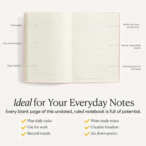 Vista 3 de Intelligent Change Cuaderno diario pequeño de alta calidad con citas, diario rayado, cuaderno de trabajo, diario A5 para escribir notas, listas