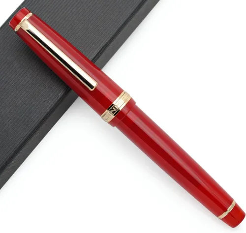 Vista 15 de Pluma estilográfica JINHAO 82 con clip dorado (plumín F 0.5mm, verde aguacate)