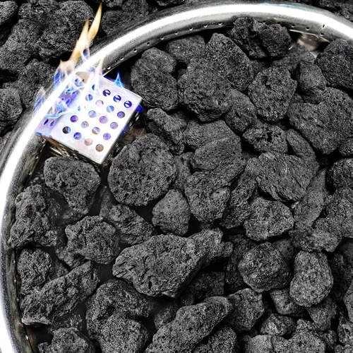 Vista 10 de NUPICK Rocas de lava negra de 3 libras para hoguera, roca volcánica de 1/2 a 2 pulgadas para chimenea interior y exterior, piedra de lava para Negro