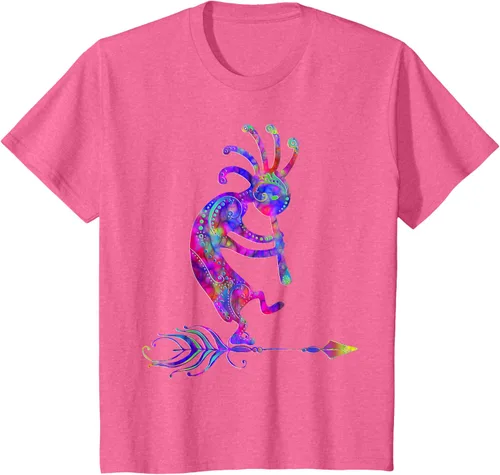 Vista 60 de Native American Kokopelli With Feather 2 - Camiseta Fan Fun, Negro, S