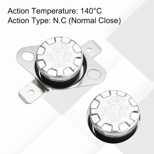 Vista 63 de uxcell KSD301 Termostato 32.0 °F/32 ° F 10 A Normalmente Cerrado N.C Ajuste Snap Disc Interruptor de temperatura para microondas, horno, cafeteras 2