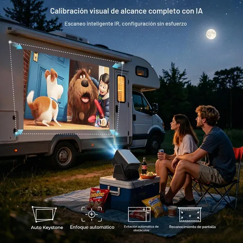 Vista 6 de 1200 ANSI Google TV-Licensed Projector, 4K/8K Input Support, Dual 36W Dolby