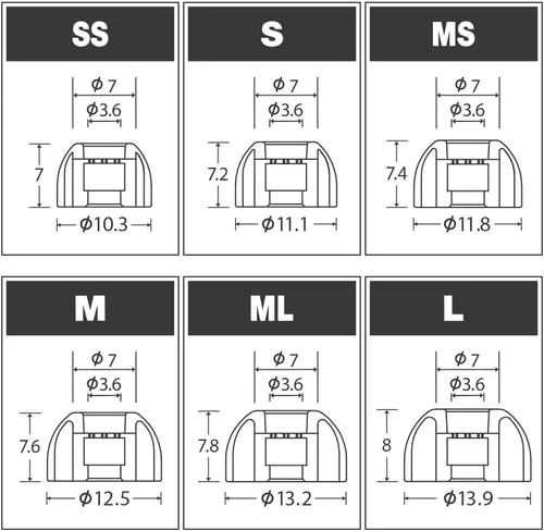 Vista 5 de AZLA MAX - Puntas estándar para auriculares, repuesto de silicona médica (S (juego de 2 pares))