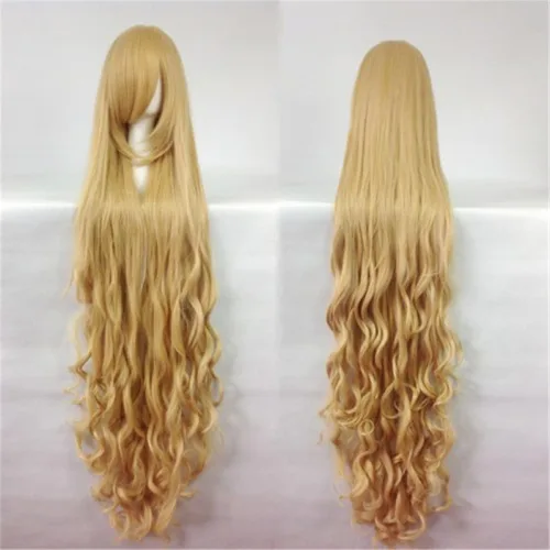 Vista 2 de Peluca de pelo largo rizado para mujer, a la moda, para cosplay, 59.1 in, resistente al calor, para fiesta de disfraces, pelucas completas