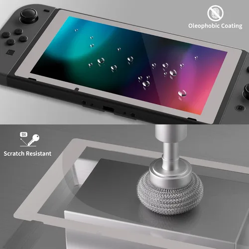 Vista 8 de eXtremeRate Colorful Border Screen Protector + Classics NES Style DIY Replacement Full Set Shell for Nintendo Switch
