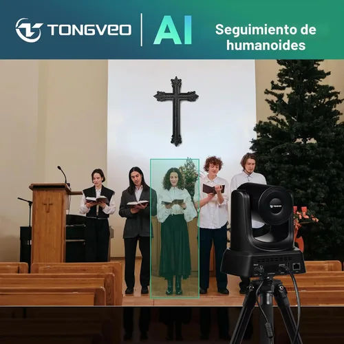 Vista 2 de TONGVEO Sistema de cámara de conferencia PTZ con seguimiento automático AI con micrófonos Bluetooth, zoom óptico 3X USB3.0 1080P 60fps, solución