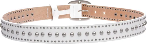 Vista 4 de beltiscool Cinturón de cuero con tachuelas de metal con hebilla ovalada para mujer