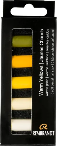 Vista 21 de Rembrandt Juego de micro pastel suave, medias barras de 5 piezas, Siennas quemadas Half-Stick Pastels Set for Smooth Color Transfer, High