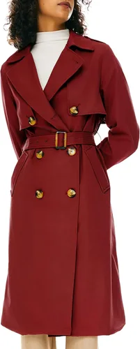 Vista 8 de Orolay Chaqueta de gabardina de 3/4 de longitud para mujer, chaqueta con solapa de doble botonadura con cinturón Beige