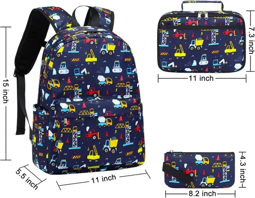 Vista 5 de Aimeen Mochila para niñas, mochilas para niños pequeños, Varios colores, Coches azules