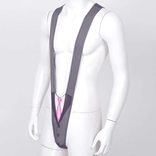 Vista 3 de YEMYIQZ Traje de baño de Borat M para hombre, lencería sexy, traje de baño, traje de baño, disfraz de Halloween, regalo de Navidad