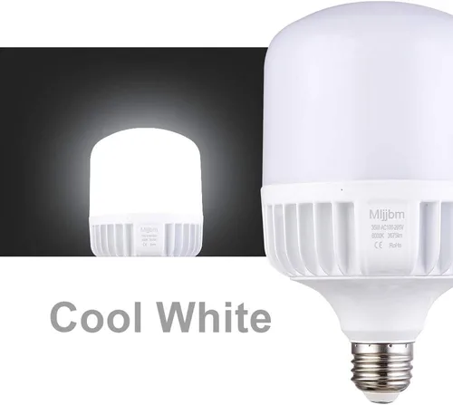 Vista 2 de Bombillas LED de alto vatio, equivalente a 250 W-300 W, luz blanca brillante de 35 W, 6000 K de alta intensidad, 3675 lúmenes LED comerciales