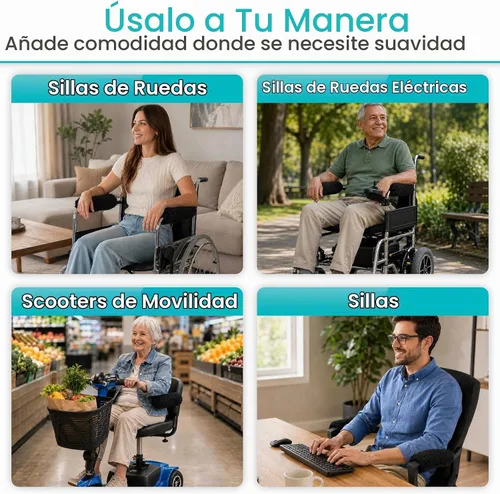 Vista 6 de Cubiertas para apoyabrazos de silla de ruedas Vive (par) - Almohadillas de espuma viscoelástica y piel de oveja para apoyabrazos de silla de ruedas