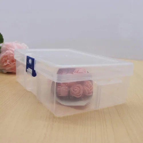 Vista 7 de Caja de almacenamiento de plástico transparente de 6 piezas con cierre hermético, contenedor organizador para lápices, rompecabezas, juguetes