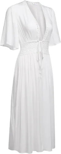 Vista 4 de Ekouaer Pareos para traje de baño para mujer, sexy, frente abierto, bikini, kimono, cárdigan, salida de baño, ropa de playa larga y fluida