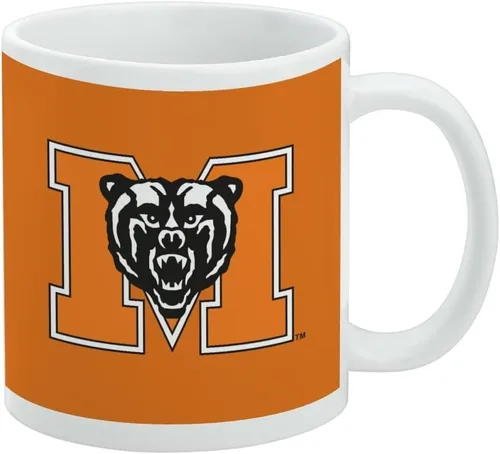 Vista 450 de Taza de cerámica con el logotipo principal de la Universidad Rider, taza de regalo novedosa para café, té y bebidas calientes, 11oz, blanca
