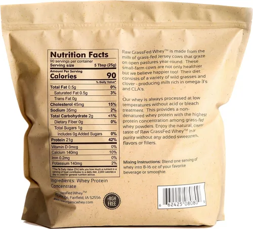 Vista 2 de Proteína de suero de vacas saludables y felices alimentadas 100 % con pasto, procesamiento en frío, no desnaturalizado, no OMG, 1