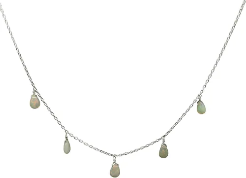 Vista 6 de Collar con colgante de gota de pera natural de plata de ley 925, collar delicado, regalo de joyería de plata para ella