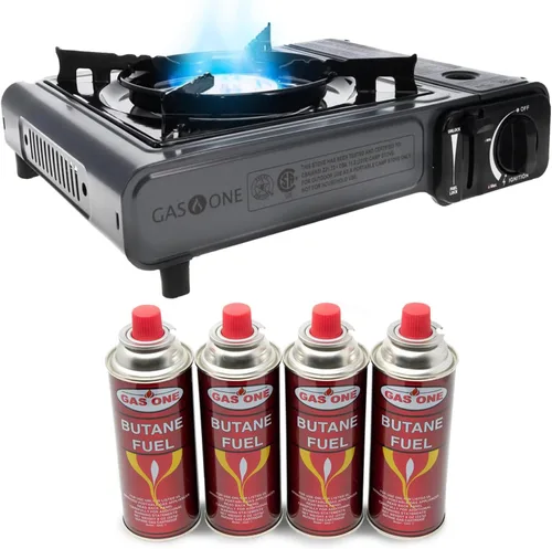 Vista 9 de Estufa portátil de butano Gas One con estuche: encendido automático, control preciso del calor - para acampar, tailgating y cocinar al aire libre