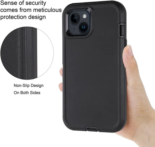 Vista 8 de Co-Goldguard Funda para iPhone 15 de 6.1 pulgadas, resistente de 3 capas, funda protectora resistente para iPhone 15 (negro)