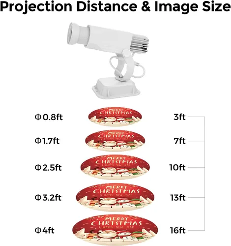 Vista 2 de HILITING - Proyector LED GOBO de 30 W, proyector de logotipo publicitario de 2400 lúmenes, incluye GOBO de vidrio personalizado, logotipo Blanco