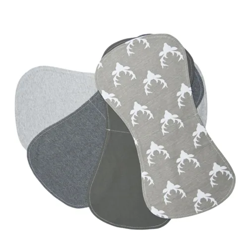 Vista 2 de Paños para Eructos de Bebé Juego de Paños para Eructos Curvados Absorbentes y Suaves Valiosos Paquete de 4 Dobles Capas (Tono Gris Ciervo)