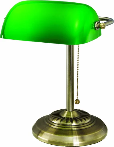 Vista 8 de V-LIGHT - Lámpara CFL de escritorio estilo tradicional de banquero, Bronce antiguo Compatible with 13W CFL or 10W LED Bulb Pivoting Shade