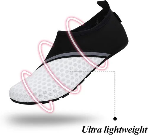 Vista 3 de Zapatos de agua para hombre y mujer de secado rápido para playa piscina natación buceo surf deportes acuáticos caminar yoga Mármol y negro