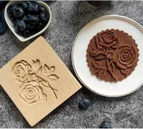 Vista 13 de Molde de Galletas de Madera Tallada con Pájaro - Cortador de Galletas de Jengibre DIY con Prensa de Relieve