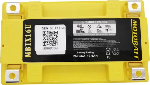 Vista 4 de MotoBatt Batería AGM QuadFlex activada por fábrica MBTX16U