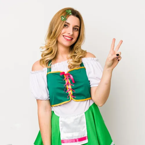 Vista 3 de Totelux Pinzas para el cabello del día de San Patricio, pinzas de trébol con lentejuelas y trébol verde irlandés, pinzas de cocodrilo con purpurina