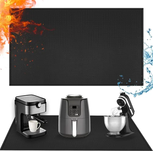 Vista 9 de Tapete resistente al calor para freidora de aire, tapete resistente al calor de 12 x 14 pulgadas para encimera, protector de encimera de silicona