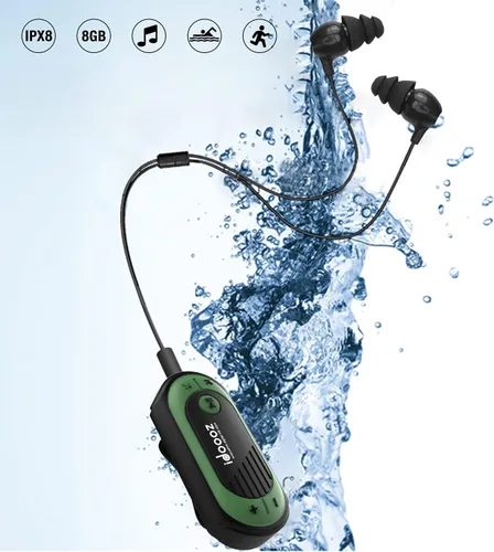 Vista 5 de Reproductor MP3 impermeable, reproductor de música de natación IPX8 con clip, reproductor de música subacuático con auriculares para nadar, correr