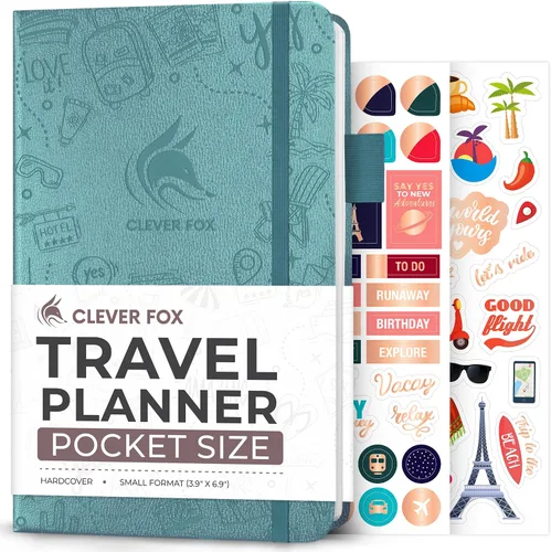 Vista 14 de Clever Fox Bolsillo para diario de viaje, organizador de itinerarios de vacaciones y viajes por carretera, diario de memoria de viaje, cuaderno