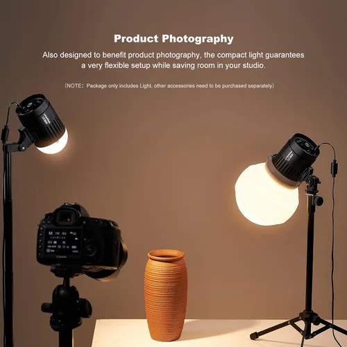 Vista 6 de Godox Litemons - Luz LED de mesa con soporte y cable de alimentación, 3200K-6500K 38W luz de video LED bicolor, CRI 95+/TLCl 96+, 11 efectos de luz