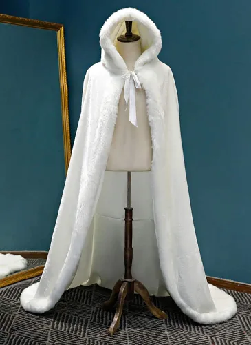 Vista 3 de EllieHouse PF12 - Capa de boda con capucha para mujer