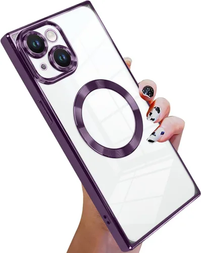 Vista 36 de KANGHAR Funda diseñada para iPhone 12 Pro Magnética Transparente con Protector de Lente de Cámara [Compatible con MagSafe] Diseño de Placado