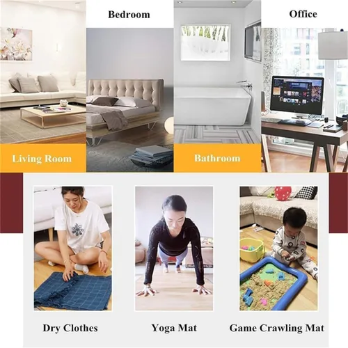 Vista 8 de Heated Floor Carpet, Graphene Electric Heated Area Rug with Timer Fast Heating,Floor Heating Mat,Infrared Radiant Floor Heater,for Living Room