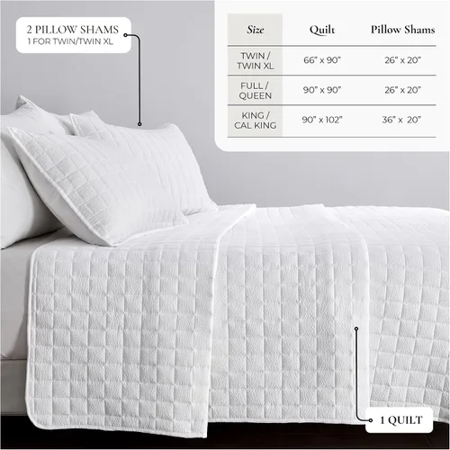 Vista 4 de Great Bay Home Juego de edredón individual/individual XL, juego de ropa de cama de 2 piezas con costuras en caja de sirsaca - colcha suave, ligera