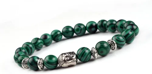 Vista 6 de Joya brazalete con gemas redondas de 8 mm, brazalete para los chacras, regalo de cumpleaños