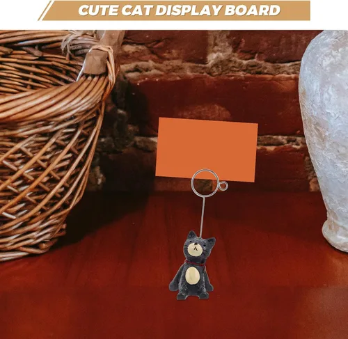 Vista 6 de NUOBESTY Soporte para notas de gato, adorno de escritorio, clip para fotos, soporte para notas, mesa, soporte para tarjetas, para oficina, hogar