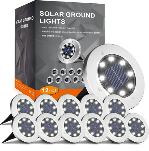 Vista 8 de INCX Luces solares de 4.6 pulgadas impermeables para exteriores, paquete de Cold