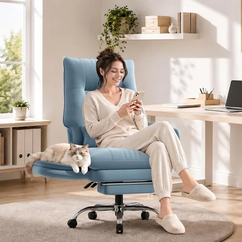 Vista 7 de Silla de oficina Criss Cross, reposabrazos abatibles para mascotas y sentarse con patas cruzadas, silla ergonómica ejecutiva