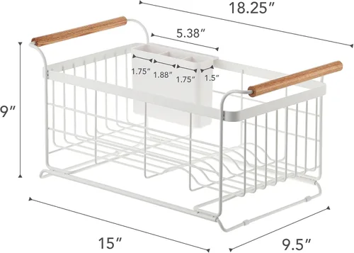 Vista 7 de YAMAZAKI Escurridor de platos para colocar sobre el fregadero, soporte