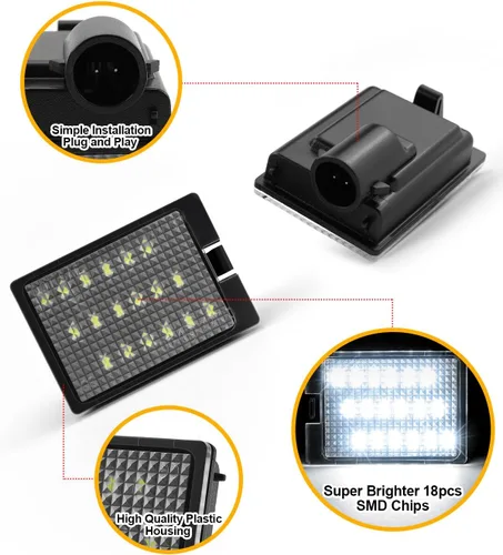 Vista 7 de Luces LED para matrícula, compatible con Dodge Durango 2014-2022, repuesto de montaje de luz de matrícula