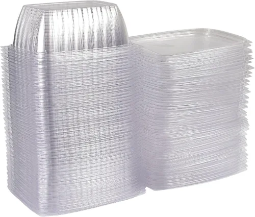 Vista 18 de ECO PRODUCTS Contenedores de delicatessen compostables de 8oz transparentes rectangulares con tapas, paquete de 100, para preparación de comidas