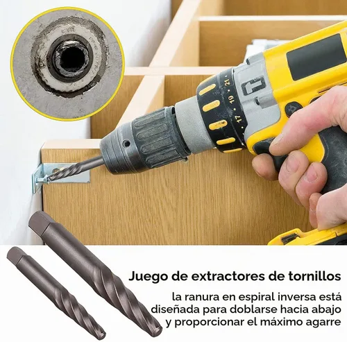 Vista 5 de XEWEA - Extractor de enchufe de tornillo y perno de 26 piezas con juego de brocas izquierda