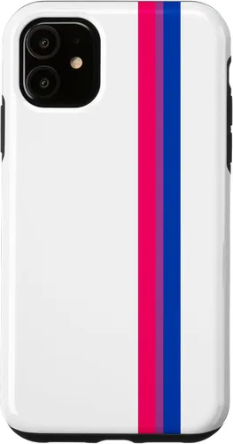 Vista 8 de Funda blanca para iPhone 13 Pro Subtle Bi Pride Flag LGBT Bisexual Stripe