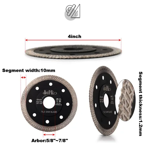 Vista 2 de 5 unids/lote 4 "Super Thin Mesh Turbo Blade Porcelana Azulejo Sierra Corte para Granito Mármol
