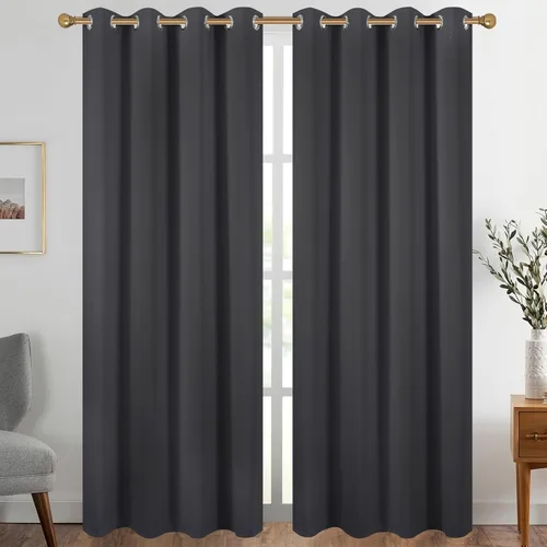 Vista 133 de Diraysid Cortinas opacas beige con ojales para dormitorio, con aislamiento térmico, cortinas de oscurecimiento de habitación, 38 x 54 pulgadas, 2